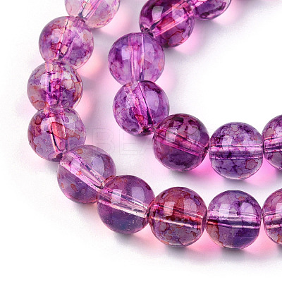 Baking Paint Glass Beads Strands DGLA-Q023-8mm-DB41-01-1