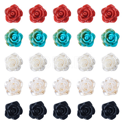 40Pcs 5 Colors 1-Hole Plastic Buttons FIND-TA0008-23-1