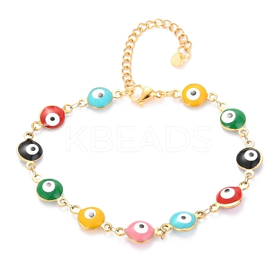304 Stainless Steel Link Bracelets BJEW-O183-06G-1
