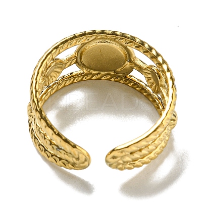 Ion Plating(IP) 304 Stainless Steel Open Cuff Rings RJEW-C079-14G-1