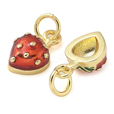 Real 18K Gold Plated Brass Enamel Charms KK-K392-02G-1