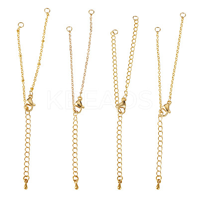 8Pcs 4 Styles Brass Chain Bracelets Making AJEW-TAC00067-1