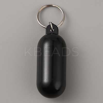 Plastic Pill-shape Floating Pendant Keychain KEYC-WH0027-113B-1
