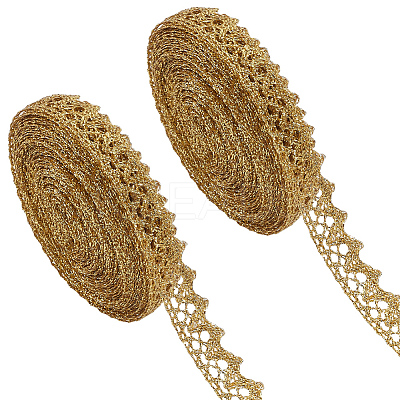 2 Rolls Metallic Yarn Lace Trim OCOR-GF0005-58A-1