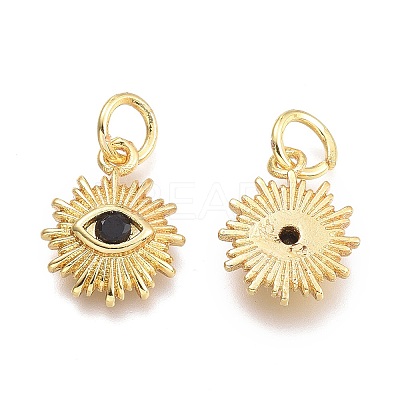 Brass Micro Pave Cubic Zirconia Pendants KK-P187-16C-G-1