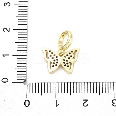 Brass Micro Pave Cubic Zirconia European Dangle Charms KK-D325-21G-03-1