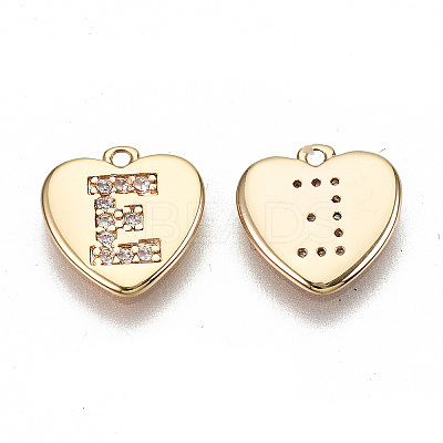 Brass Micro Pave Clear Cubic Zirconia Charms KK-N231-234E-NF-1