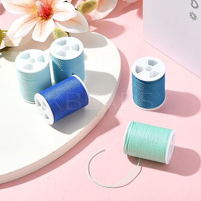 5 Rolls 5 Colors Round Waxed Polyester Cord YC-FS0001-02C-1