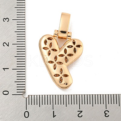 Brass Micro Pave Clear Cubic Zirconia Pendants KK-B099-01G-Y-1
