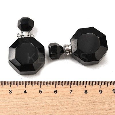 Natural Mixed Stone Perfume Bottle Pendants G-L623-13P-1