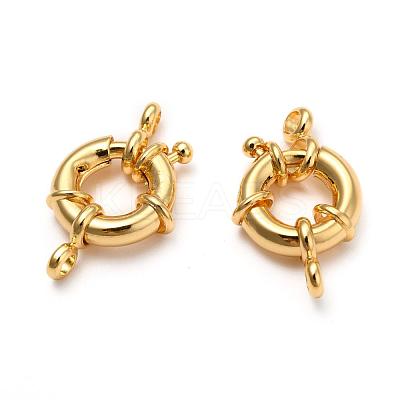 Rack Plating Brass Spring Clasps KK-D399-C-G-NF-1