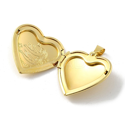 Brass Locket Pendants KK-C092-25G-06-1