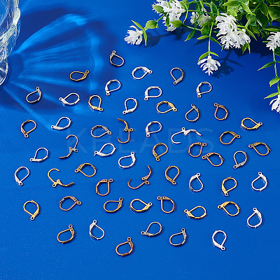 60Pcs 6 Colors Brass Leverback Earring Findings KK-LP0001-24-1