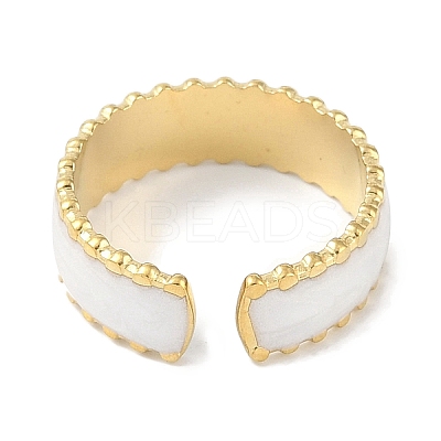 Ion Plating(IP) 304 Stainless Steel Enamel Cuff Finger Rings RJEW-L107-083G-01-1