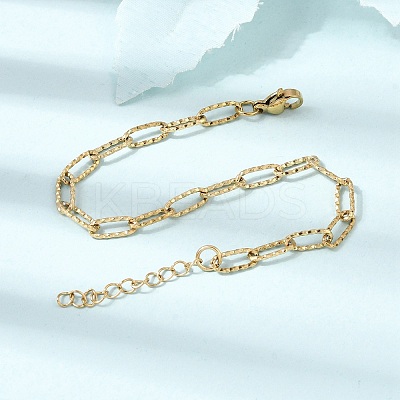 4MM 304 Stainless Steel Textured Paperclip Chain Bracelets for Man and Women SA-CBAB767-08G-1