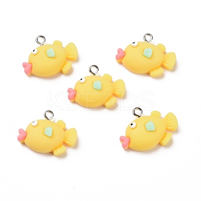 Opaque Resin Pendants RESI-G028-21P-1