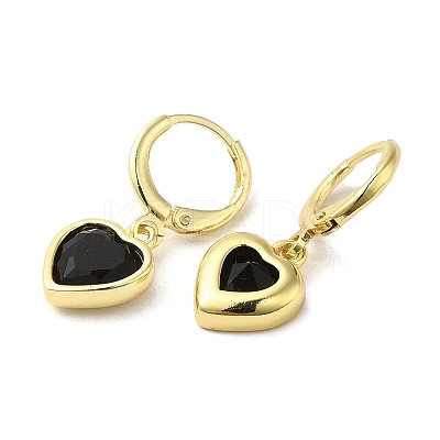 Real 18K Gold Plated Brass Dangle Leverback Earrings EJEW-L268-006G-04-1