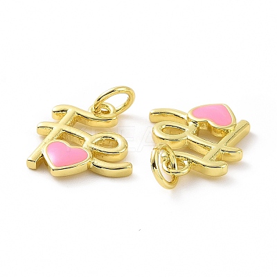 Rack Plating Brass Enamel Charms KK-C008-18G-03-1