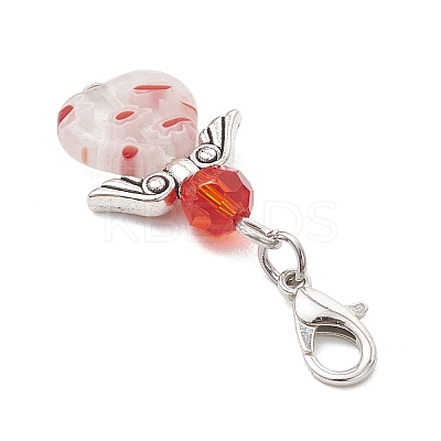 Electroplate Glass & Handmade Millefiori Lampwork Pendants Decorations HJEW-JM03600-02-1