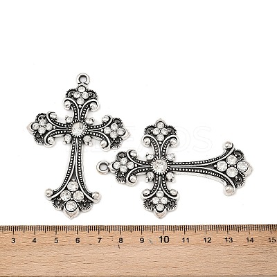 Alloy Rhinestone Cross Big Gothic Pendants LS-ALRI-1475-NR-1