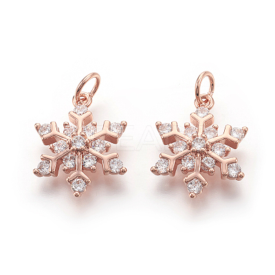 Brass Micro Pave Cubic Zirconia Pendants LS-KK-F774-10RG-NR-1