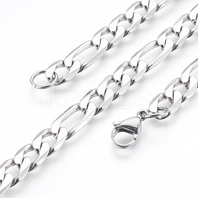 Tarnish Resistant 304 Stainless Steel Figaro Chain Bracelets BJEW-P236-20P-1