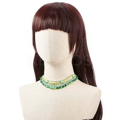 5Pcs 5 Style Polymer Clay Flower & Glass Seed Beaded Necklaces Set for Women NJEW-JN04011-1