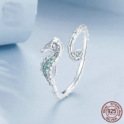 925 Sterling Silver Micro Pave Cubic Zirconia Adjustable Open Cuff Rings for Women FS-WG3D7C7-01-1