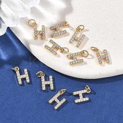 SHEGRACE Brass Micro Pave Clear Cubic Zirconia Pendants XGRQ29951-394G-H-1