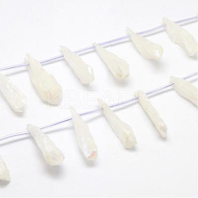 Electroplated Natural Quartz Crystal Beads Strands G-G890-A-01-1
