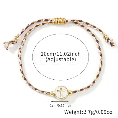Brass Enamel Bead Braided Bead Bracelets AG3101-6-1