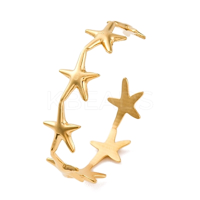 304 Stainless Steel Cuff Bangles for Women LS-BJEW-F491-01G-06-1