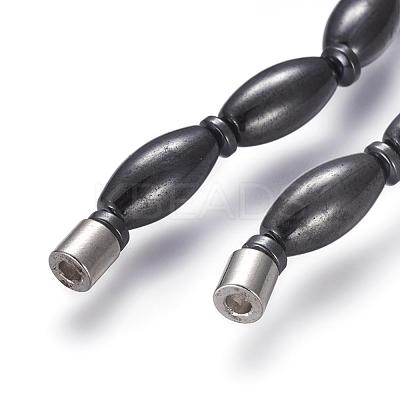 Magnetic Synthetic Hematite Beaded Necklaces NJEW-P190-13O-1