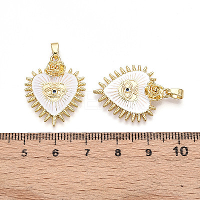 Brass Micro Pave Cubic Zirconia Pendants KK-N257-01A-G-1