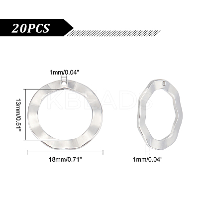 20Pcs 201 Stainless Steel Pendants STAS-UN0036-15-1