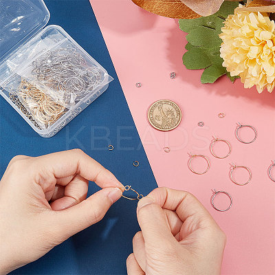 120Pcs 2 Color 316 Surgical Stainless Steel Hoop Earring Findings STAS-UN0043-01-1
