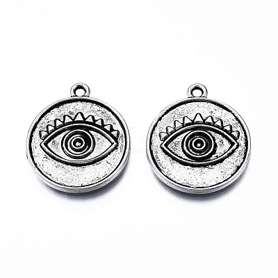 Tibetan Style Alloy Pendant Settings for Enamel TIBE-N011-209-1