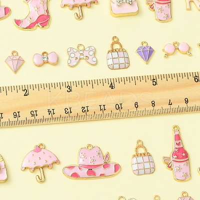 28Pcs 14 Styles Alloy Enamel Pendants ENAM-FS0002-25-1