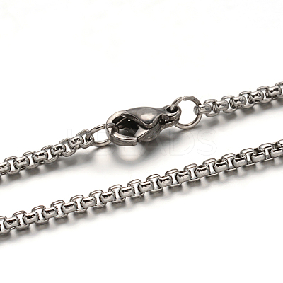 Tarnish Resistant 304 Stainless Steel Box Chain Necklaces STAS-L164-03P-1