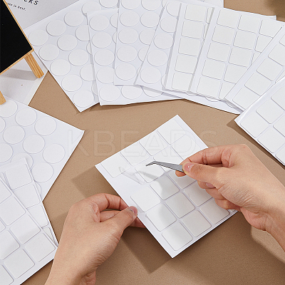 310Pcs 2 Styles Square/Round Acrylic Double Sided Adhesive AJEW-FH0004-93-1