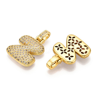 Brass Micro Pave Clear Cubic Zirconia Pendants KK-M279-01G-Z-1