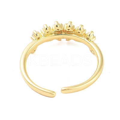Brass Pave Cubic Zirconia Cuff Rings RJEW-U012-03G-01-1