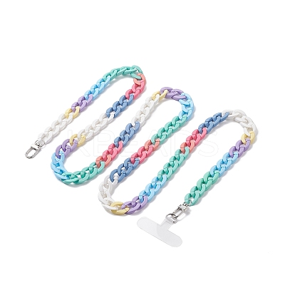 Acrylic Curb Chain Mobile Strap HJEW-JM00976-1