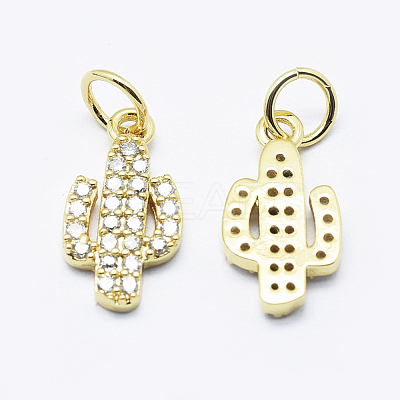 Brass Micro Pave Cubic Zirconia Charms ZIRC-G130-26G-01-NR-1