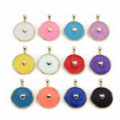 Brass Enamel Pendants KK-Q283-027-NR-1