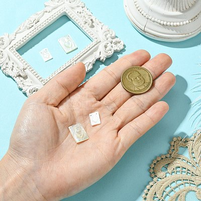 4Pcs 2 Styles Natural White Shell Mother of Pearl Shell Pendants SHEL-CJ0001-37-1