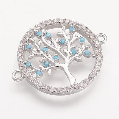 Brass Micro Pave Cubic Zirconia Links ZIRC-F048-58P-1