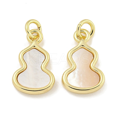 Brass Pave Sea Shell Gourd Charms KK-Q820-16G-1