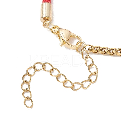 304 Stainless Steel Wheat Chains with Nylon Cord Mixed Chain Bracelets BJEW-JB13288-03-1