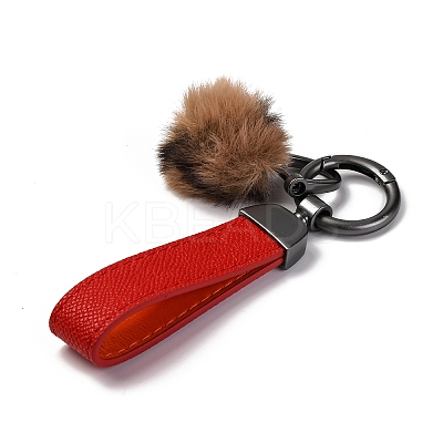 Plush & Imitation Leather Keychain KEYC-K023-01B-01-1
